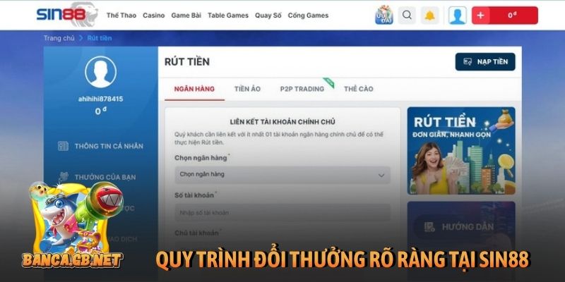 Review Sin88 - Nhà cái bắn cá thưởng lớn, ưu đãi KHỦNG 2 Quy trình đổi thưởng rõ ràng tại nhà cái Sin88